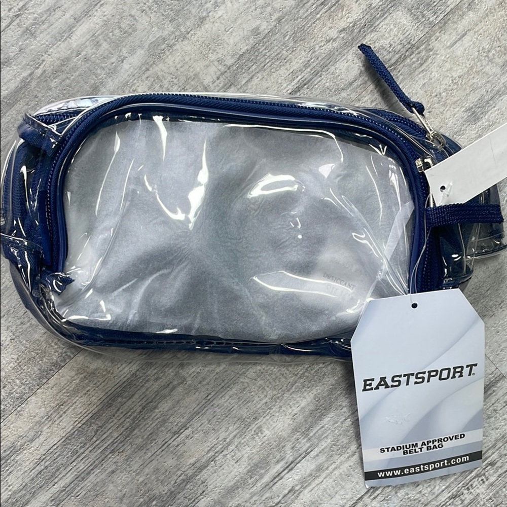 NWT Eastsport Clear Stadium Bag with Blue Trim